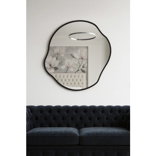 Lustro o organicznym kształcie w ramie - CYRKON W RAMIE